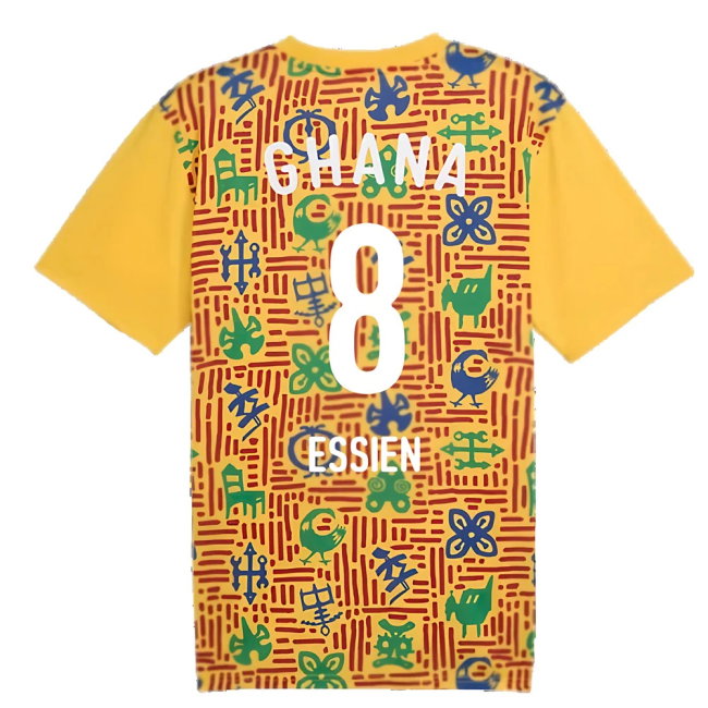 2024-2025 Ghana Pre-Match SS Jersey (Yellow) (Essien 8)-SoccerKits Hub | Buy Soccer Jerseys Online